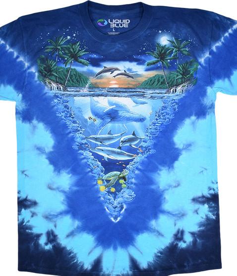 liquid blue Night Time Dive Tie-Dye T-Shirt