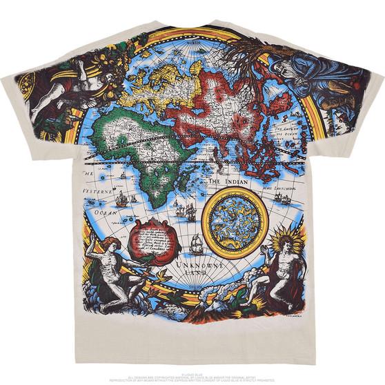 Liquid Blue Old World Map Tan T-Shirt