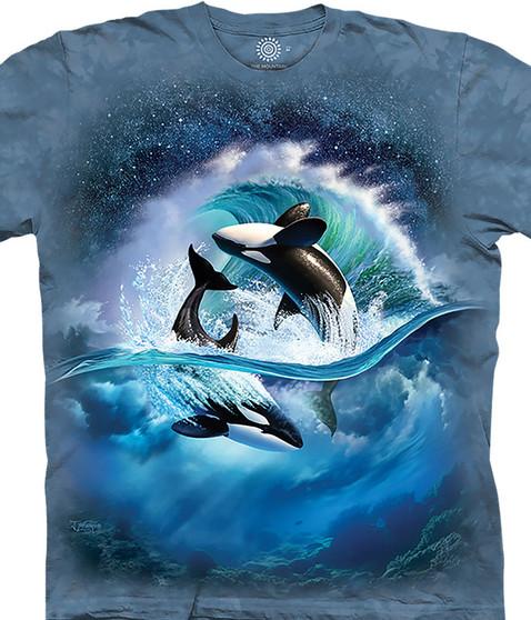 liquid blue Orca Wave Classic Cotton T-Shirt
