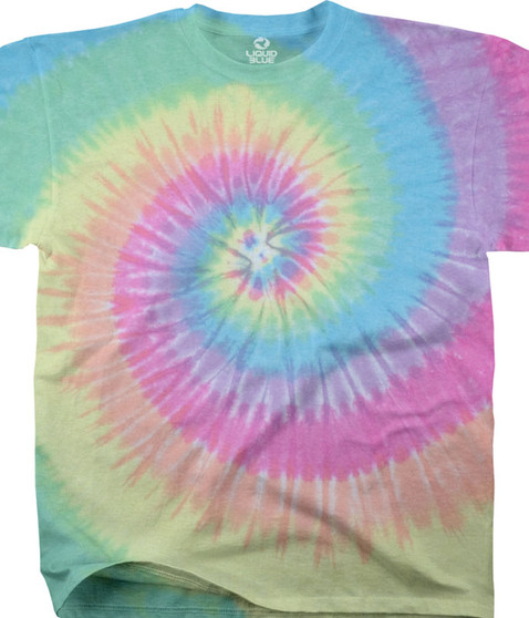 liquid blue Pastel Spiral Youth Tie-Dye T-Shirt