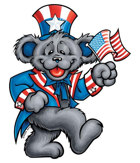 liquid blue Patriot Bear Sticker