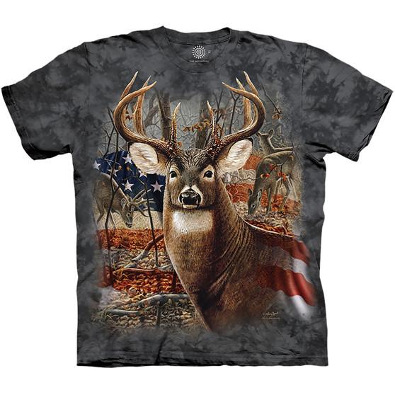Liquid Blue Patriotic Buck Classic Cotton T-Shirt