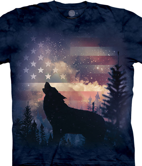 liquid blue Patriotic Howl Classic Cotton T-Shirt