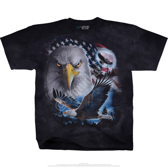 Liquid Blue Patriotic Pose Tie-Dye T-Shirt