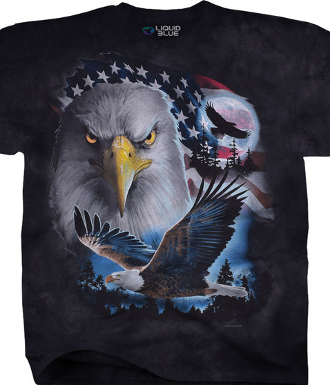 liquid blue Patriotic Pose Tie-Dye T-Shirt