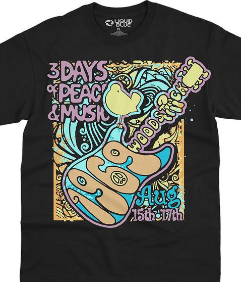 liquid blue Peace And Music Black T-Shirt