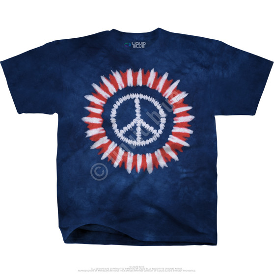 Liquid Blue Peace Concentric Tie-Dye T-Shirt