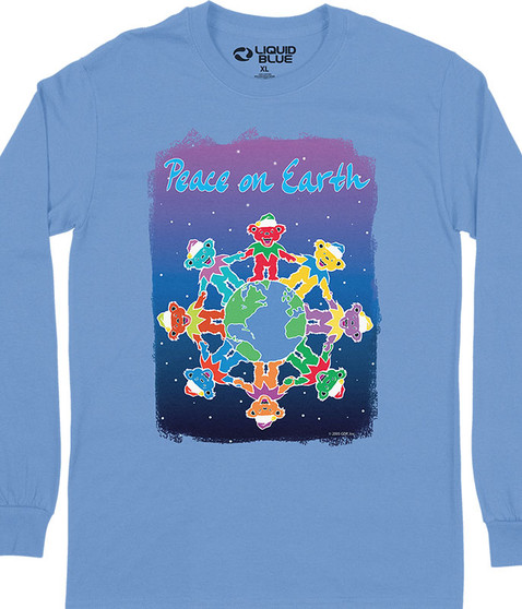 liquid blue Peace On Earth Long Sleeve T-Shirt