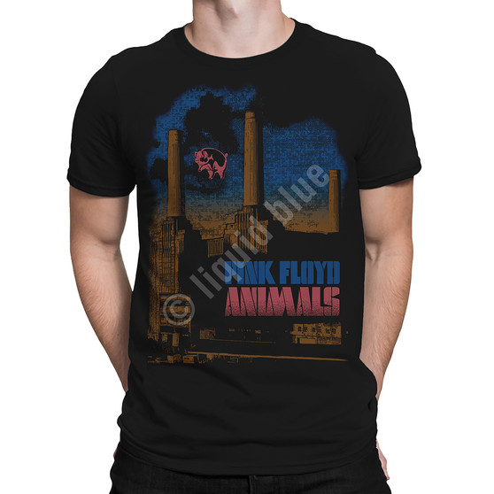 Liquid Blue Pig Stain Black Athletic T-Shirt