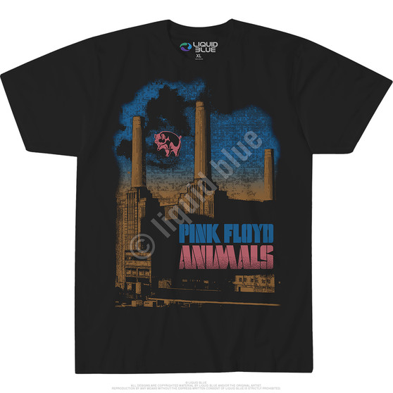 Liquid Blue Pig Stain Black Athletic T-Shirt