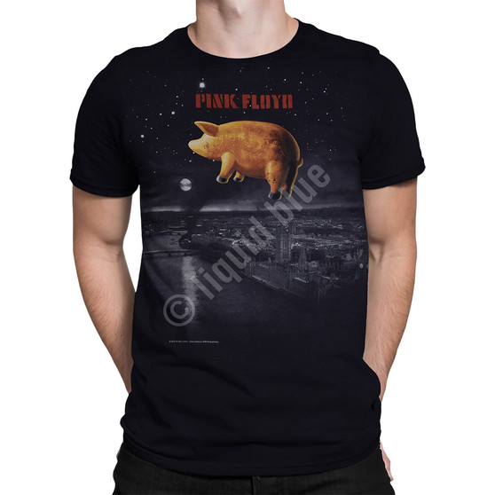 Liquid Blue Pigs Over London Black T-Shirt