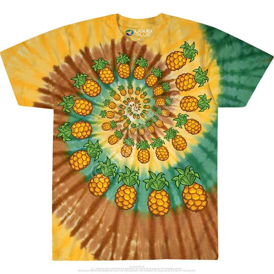 Liquid Blue Pineapple Spiral Tie-Dye T-Shirt