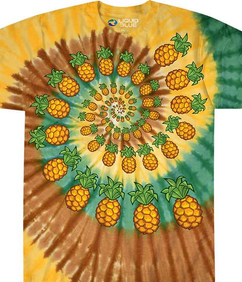 liquid blue Pineapple Spiral Tie-Dye T-Shirt