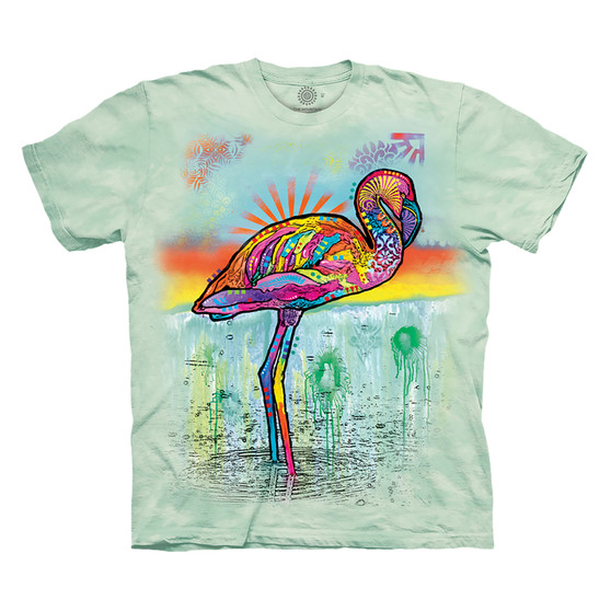 Liquid Blue Pink Flamingo Classic Cotton T-Shirt