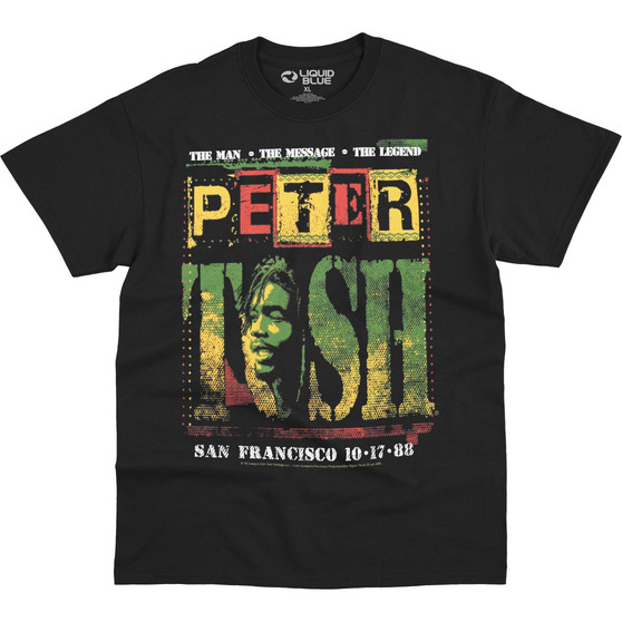 Liquid Blue Poster Black T-Shirt