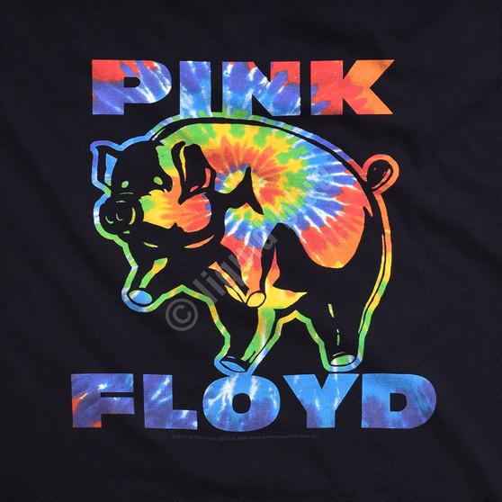 Liquid Blue Psychedelic Pig Black T-Shirt