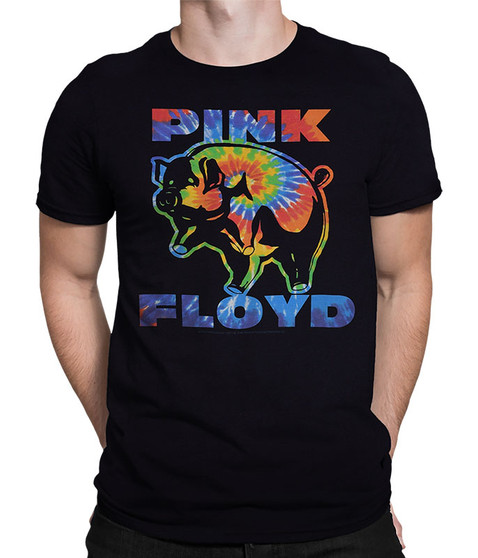 liquid blue Psychedelic Pig Black T-Shirt