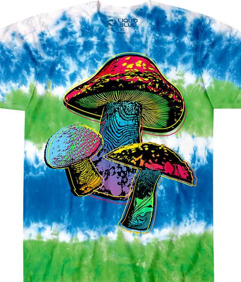 liquid blue Psychedelic Shrooms Tie-Dye T-Shirt