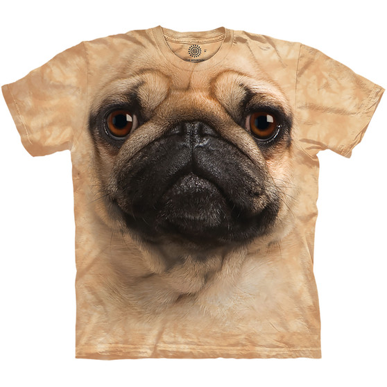 Liquid Blue Pug Face Classic Cotton T-Shirt