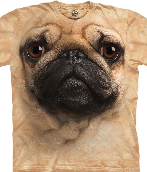 liquid blue Pug Face Classic Cotton T-Shirt