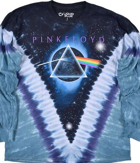 liquid blue Pyramid V Tie-Dye Long Sleeve T-Shirt