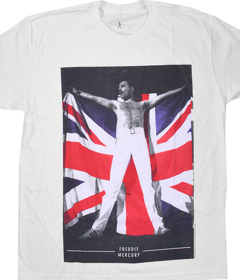 liquid blue Queen Freddie Flag White T-Shirt