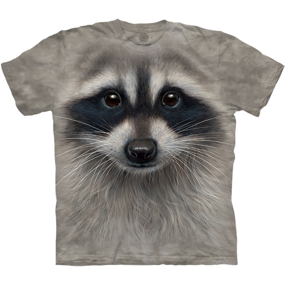 Liquid Blue Raccoon Face Classic Cotton T-Shirt