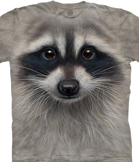 liquid blue Raccoon Face Classic Cotton T-Shirt
