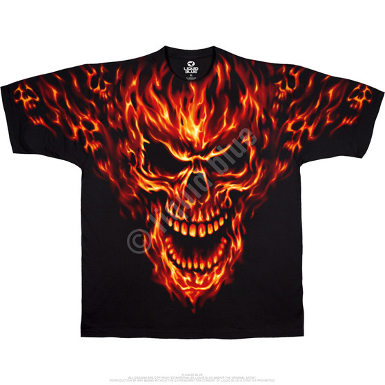 Liquid Blue Raging Inferno Black T-Shirt