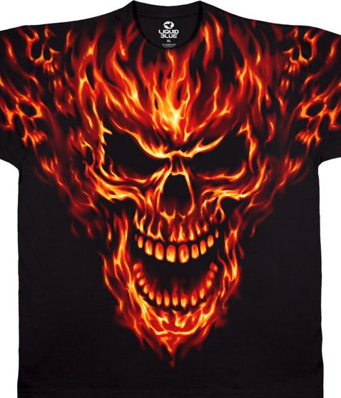liquid blue Raging Inferno Black T-Shirt
