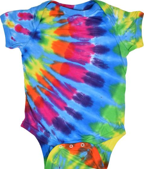 liquid blue Rainbow Blue Streak Tie-Dye Onesie