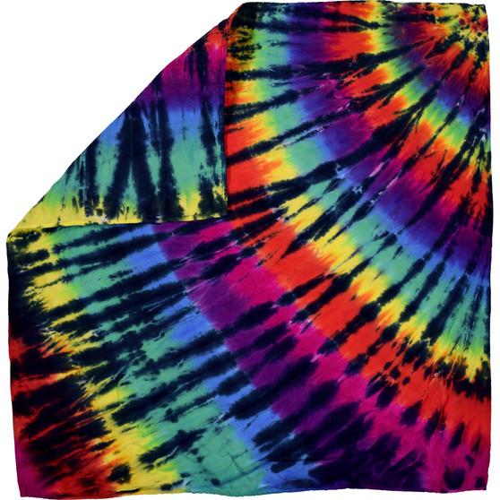 Liquid Blue Rainbow Spiral Streak Tie-Dye Bandana