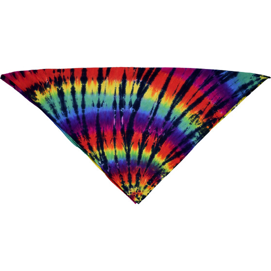 Liquid Blue Rainbow Spiral Streak Tie-Dye Bandana