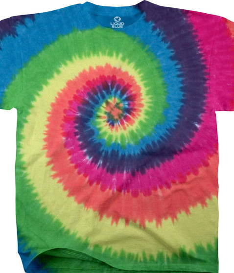 liquid blue Rainbow Spiral Youth Tie-Dye T-Shirt