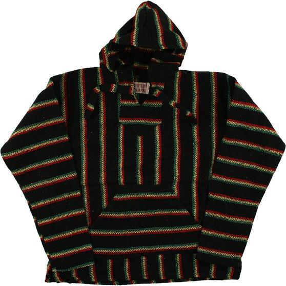 Liquid Blue Rasta Baja Pullover Black Hoodie