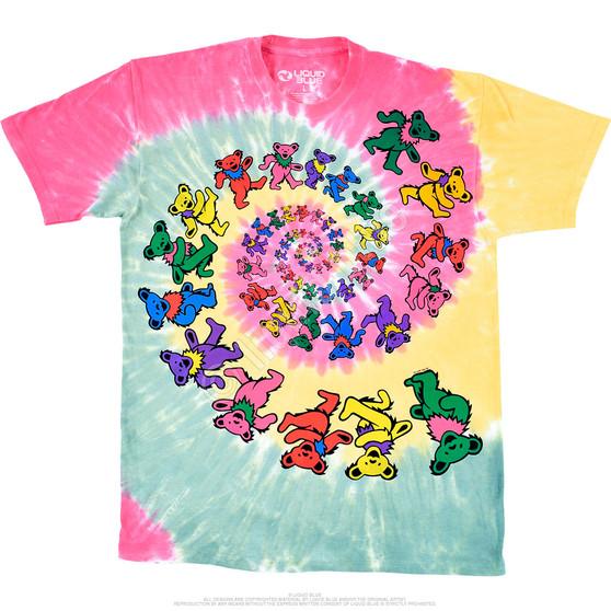 Liquid Blue Rasta Spiral Bears Tie-Dye T-Shirt