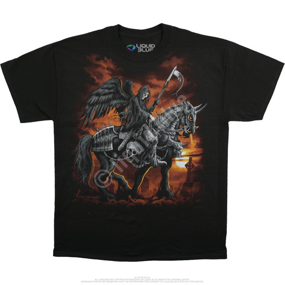 Liquid Blue Reaper Horse Black T-Shirt
