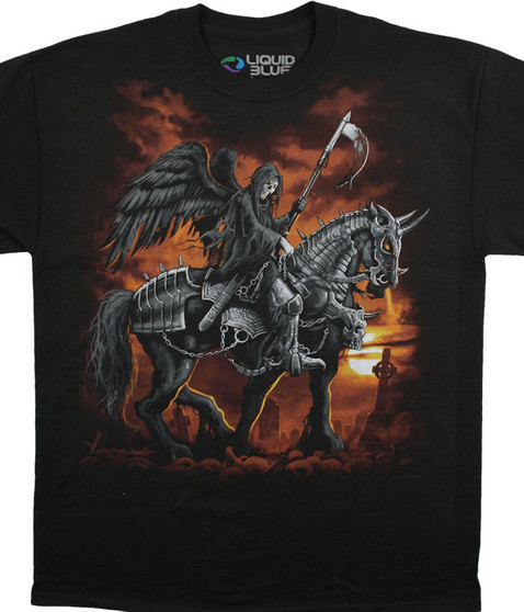 liquid blue Reaper Horse Black T-Shirt