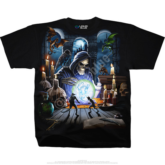 Liquid Blue Reaper Spell Black T-Shirt