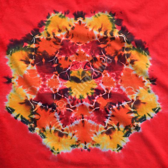 Liquid Blue Red Mandala Unprinted Tie-Dye T-Shirt