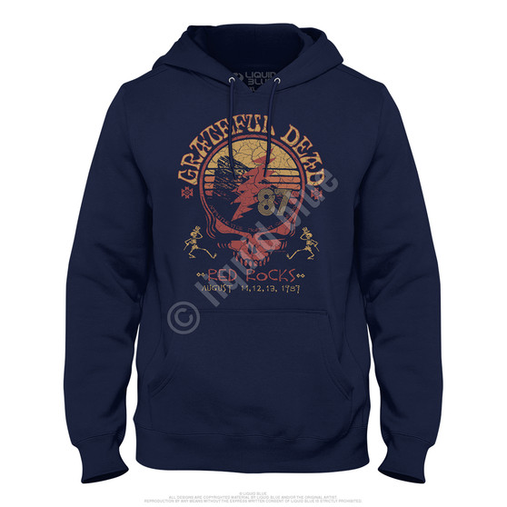 Liquid Blue Red Rocks 87 Navy Hoodie