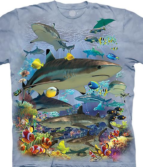 liquid blue Reef Sharks Classic Cotton T-Shirt