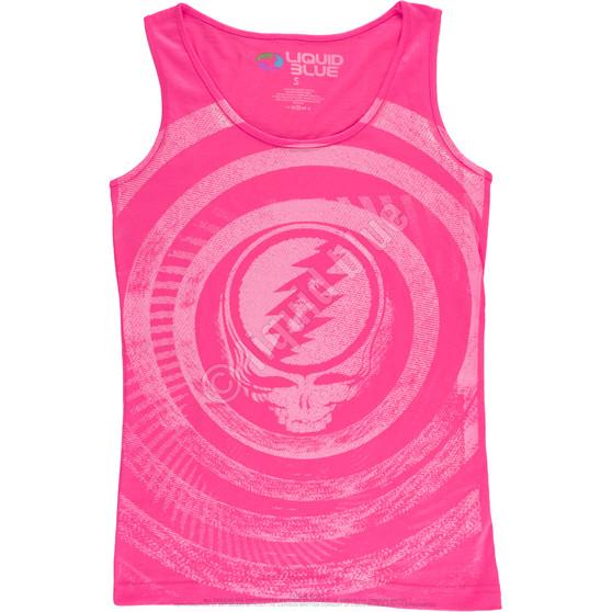 Liquid Blue Ripple Pink Juniors Tank Top T-Shirt