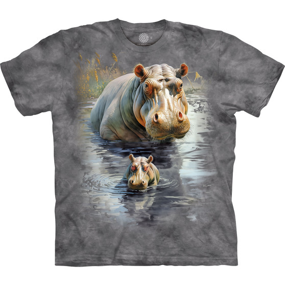 Liquid Blue River Hippos Classic Cotton T-Shirt