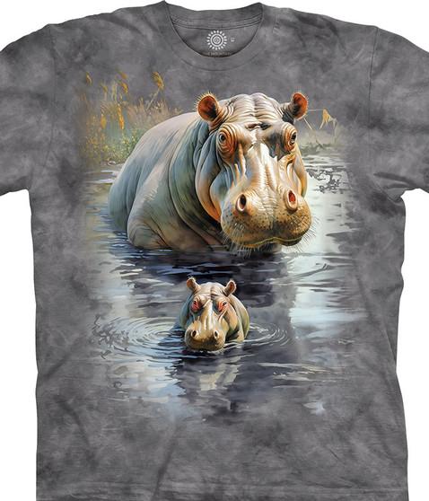 liquid blue River Hippos Classic Cotton T-Shirt