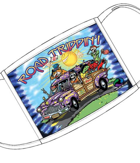 liquid blue Road Trippin Face Covering