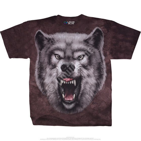 Liquid Blue Roaring Wolf Tie-Dye T-Shirt