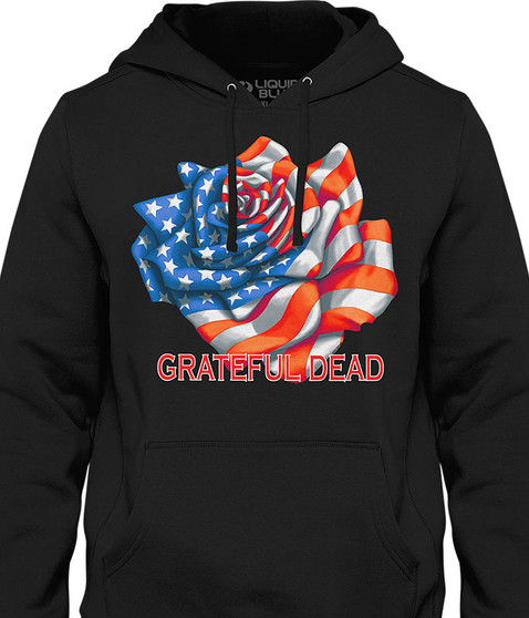 liquid blue Rose Flag Hoodie
