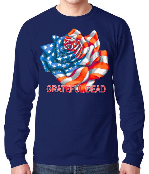 liquid blue Rose Flag Long Sleeve T-Shirt