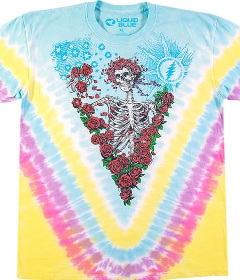liquid blue Rose Garden Tie-Dye T-Shirt